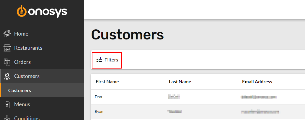 Customer Results Filters – Onosys