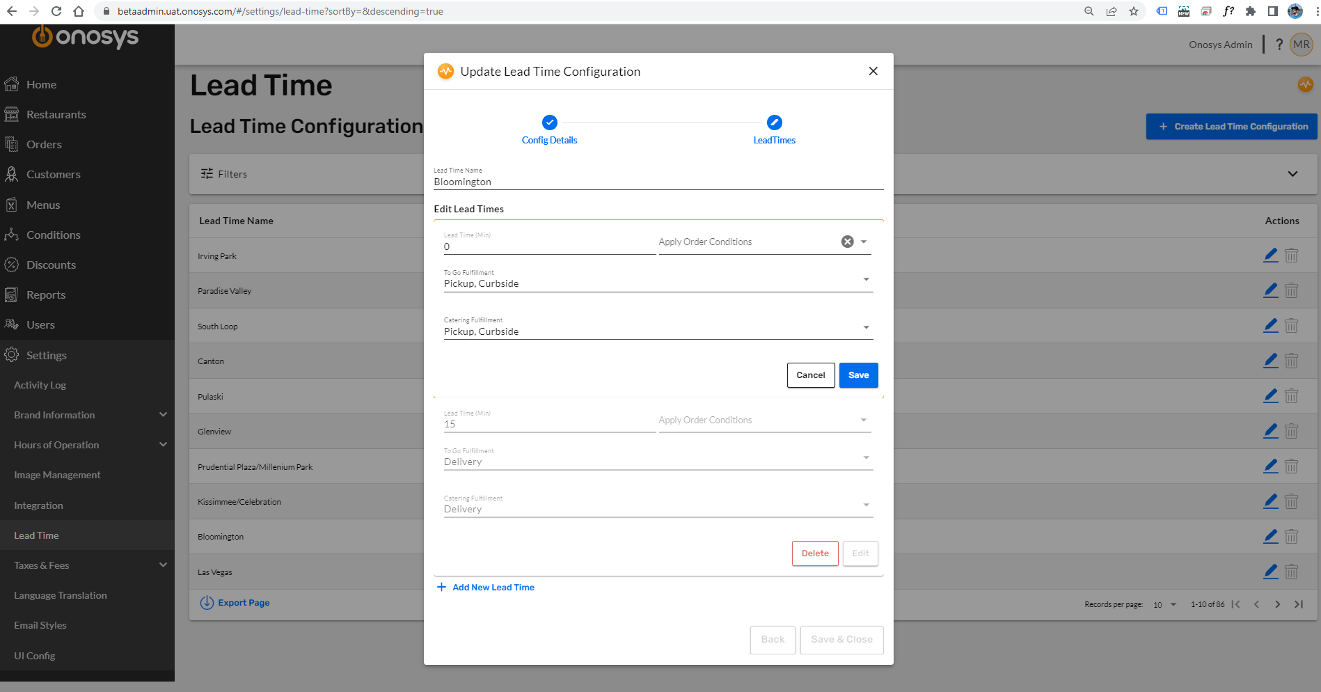 Admin Feature - Shared Configurations – Onosys