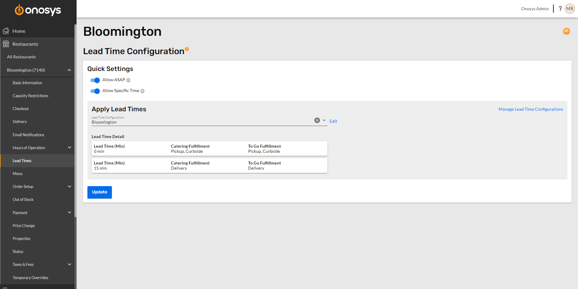 Admin Feature - Shared Configurations – Onosys